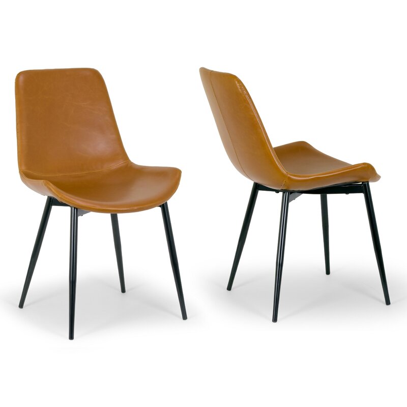 Alary Faux Leather Modern Side Chair 